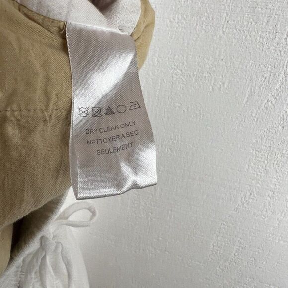 Hale Bob Pants XS Womens White Orange Side Stripes Straight Leg Drawstring Lined - Picture 6 of 8